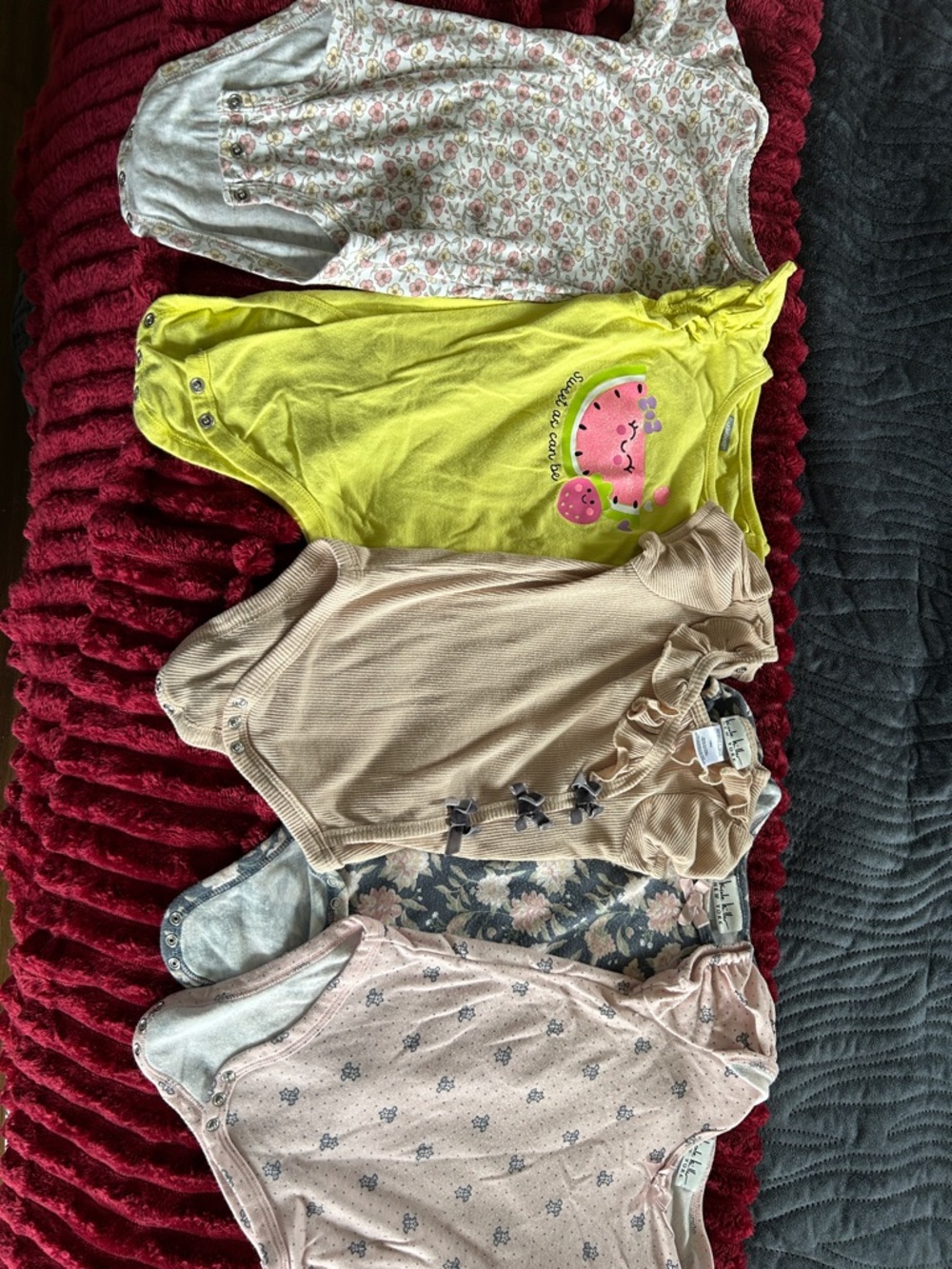 Nicole Miller Kids Short Sleeve Bodysuits - Yellow, Beige, Pink, Floral